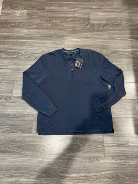 Reverse Threads Navy Blue Henley Shirt